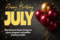 Black Joyful Birthday Celebration Label Rótulo template