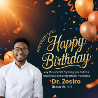 Black Birthday Celebration Quadrat Template
