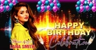 Black Joyful Birthday Facebook Ad template