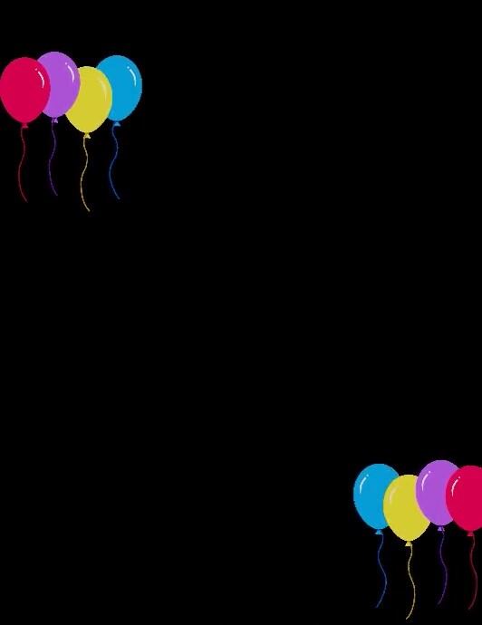 Black Joyful Birthday  Flyer Folheto (US Letter) template