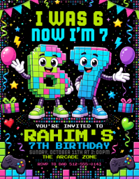 Black Birthday Invitation Flyer Template