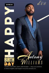 Black Joyful Birthday  Poster template