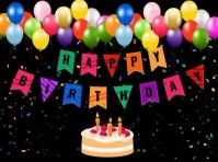 Black Joyful Birthday Yard Sign Рекламный щит template