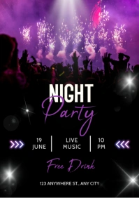 Black Joyful Black Colorful Valentine's Day Party Invitation Poster A2 template