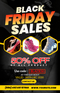 Black Joyful Black Friday Half Page Wide template