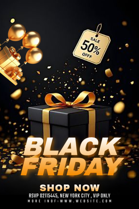Black Joyful Black Friday Poster Template | PosterMyWall