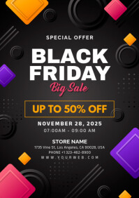 Black Joyful Black Friday Sale A4 template
