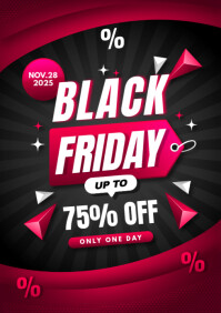 Black Joyful Black Friday Sale A4 template
