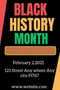Black Joyful Black History Month Pinterest Graphic template