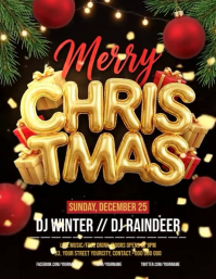 Black Joyful Black Joyful Christmas Party Instagram Post Flyer (us Letter) template