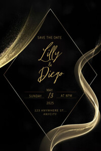 Black Joyful Blackgold Wedding Iv  Pinterest Graphic Ihluzo le-Pinterest template