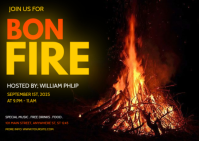 Black Joyful Bonfire Postcard template