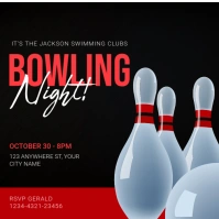 Black Joyful Bowling Night Instagram Post template