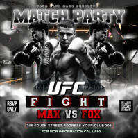 Black Joyful Boxing Match Party Flyer Instagram Post template