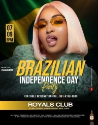 Black Joyful Brazilian Independence Day Party Flyer Poster/wallboard Cartaz/placa template