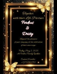 Black Joyful Bridesmaid Invitation Flyer (us Letter) Flyer (us Letter) Iflaya (Incwadi ye-US) template