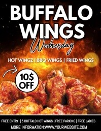 Black Joyful Buffalo Wings Flyer (us Letter) template
