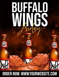 Black Joyful Buffalo Wings Flyer (us Letter) template