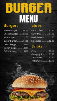 Black Joyful Burger Menu Instagram Story template