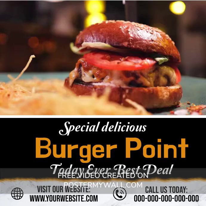 Black Joyful Burger Point Instagram Post Template | PosterMyWall
