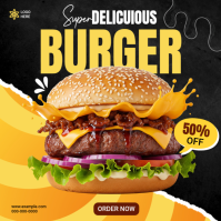 Noir Burger Promotion Instagram na Post Template
