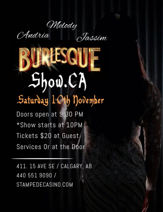 Black Joyful Burlsque  Flyer (us Letter) template