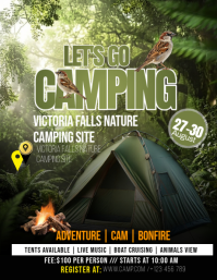 Black Joyful Camping Adventure Flyer Рекламная листовка (US Letter) template