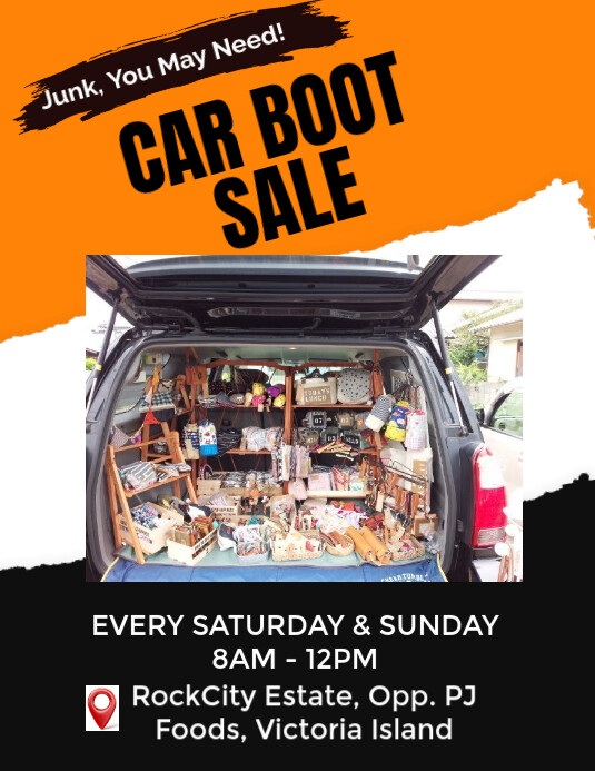 Black Joyful Car Boot Sale Flyer (us Letter) template
