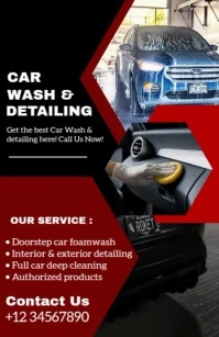 Black Joyful Car Wash Service  Tabloid Tabloïd template