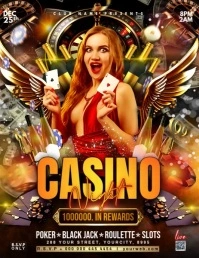 Black Joyful Casino Night Party Flyer Flyer (us Letter) template