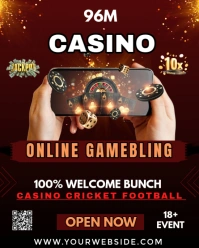 Black Joyful Casino Online Gambling  Instagram Portrait template