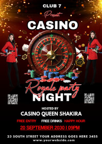 Black Joyful Casino Party Ads A4 template