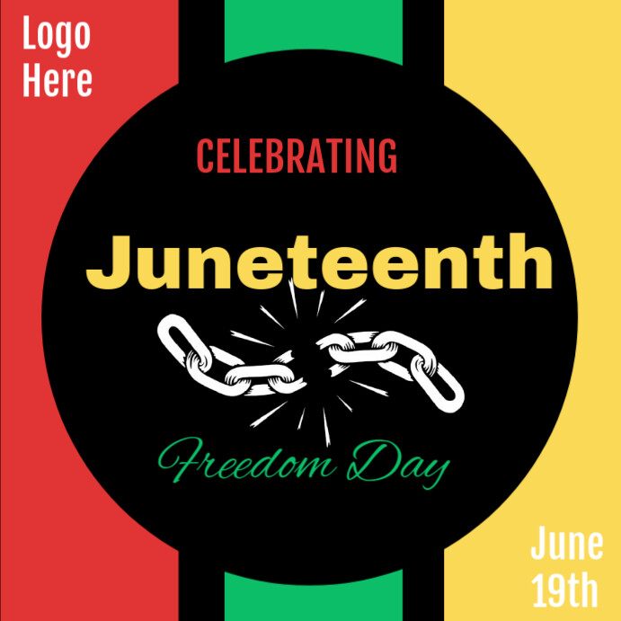 Copy of Black Joyful Celebrating Juneteenth Square (1:1) | PosterMyWall