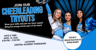 Black Joyful Cheerleading Tryouts Facebook Shared Image template