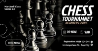 Black Joyful Chess Tournament Facebook Event Cover template