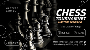 Black Joyful Chess Tournament Youtube Thumbnail template