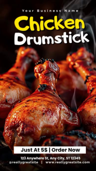 Black Joyful Chicken Drumstick Promotion Instagram Story Video template