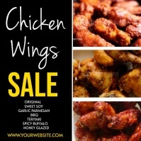Black Joyful Chicken Wings Sale Instagram Pos template