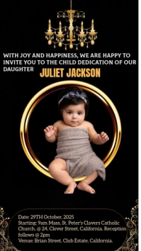 Black Joyful Child Dedication  Digital Display (9:16) template