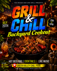 Black Backyard Cookout Event Instagram Portrait Template