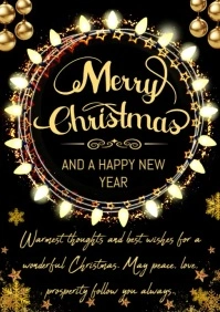 Black Joyful Christmas A1 template