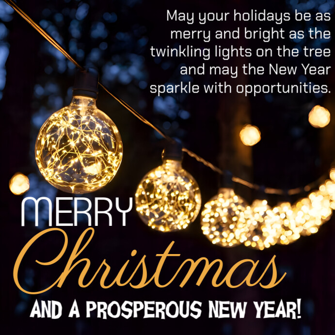 Copy of Black Joyful Christmas And New Year Greetings Instagram Post ...