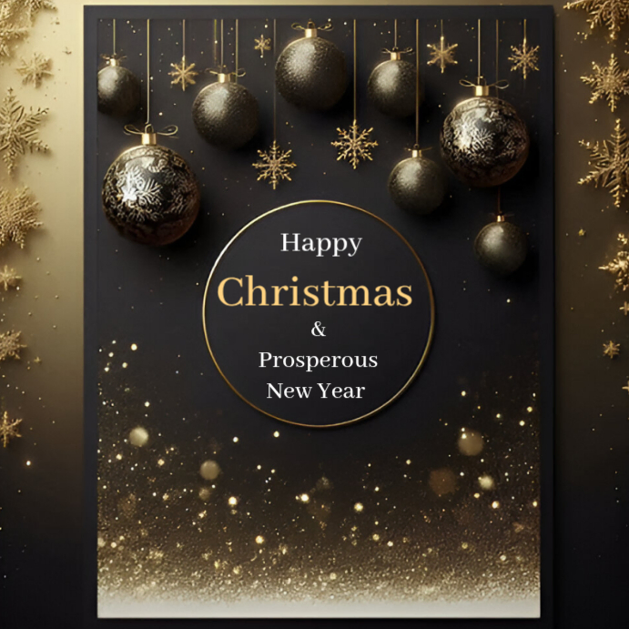 Black Joyful Christmas Background Instagram Post Template | PosterMyWall
