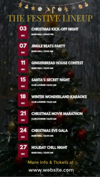 Negro Festive Event Lineup รีลบน Instagram Template