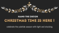 Black Joyful Christmas Garland  Twitter Post template