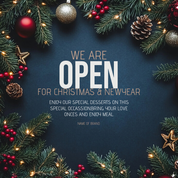 Black Joyful Christmas Instagram Post Template | PosterMyWall