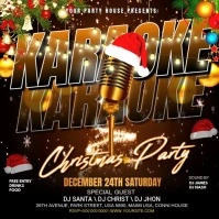 Black Joyful Christmas Karaoke Night Party Video Flyer  Instagram Post template