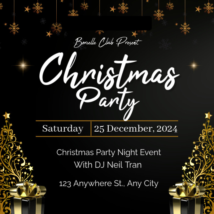 Copy of Black Joyful Christmas Party Instagram Post | PosterMyWall