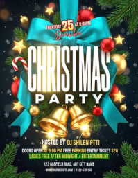 Black Joyful Christmas Party Social Media Post Flyer (us Letter) template