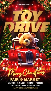 Black Joyful Christmas Toy Drive Ads Flyer Instagram Story template